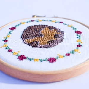 cross stitch hedgehog Autumn wreath pdf pattern image 7