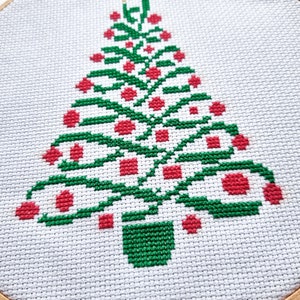 Christmas tree cross stitch modern pdf pattern image 7