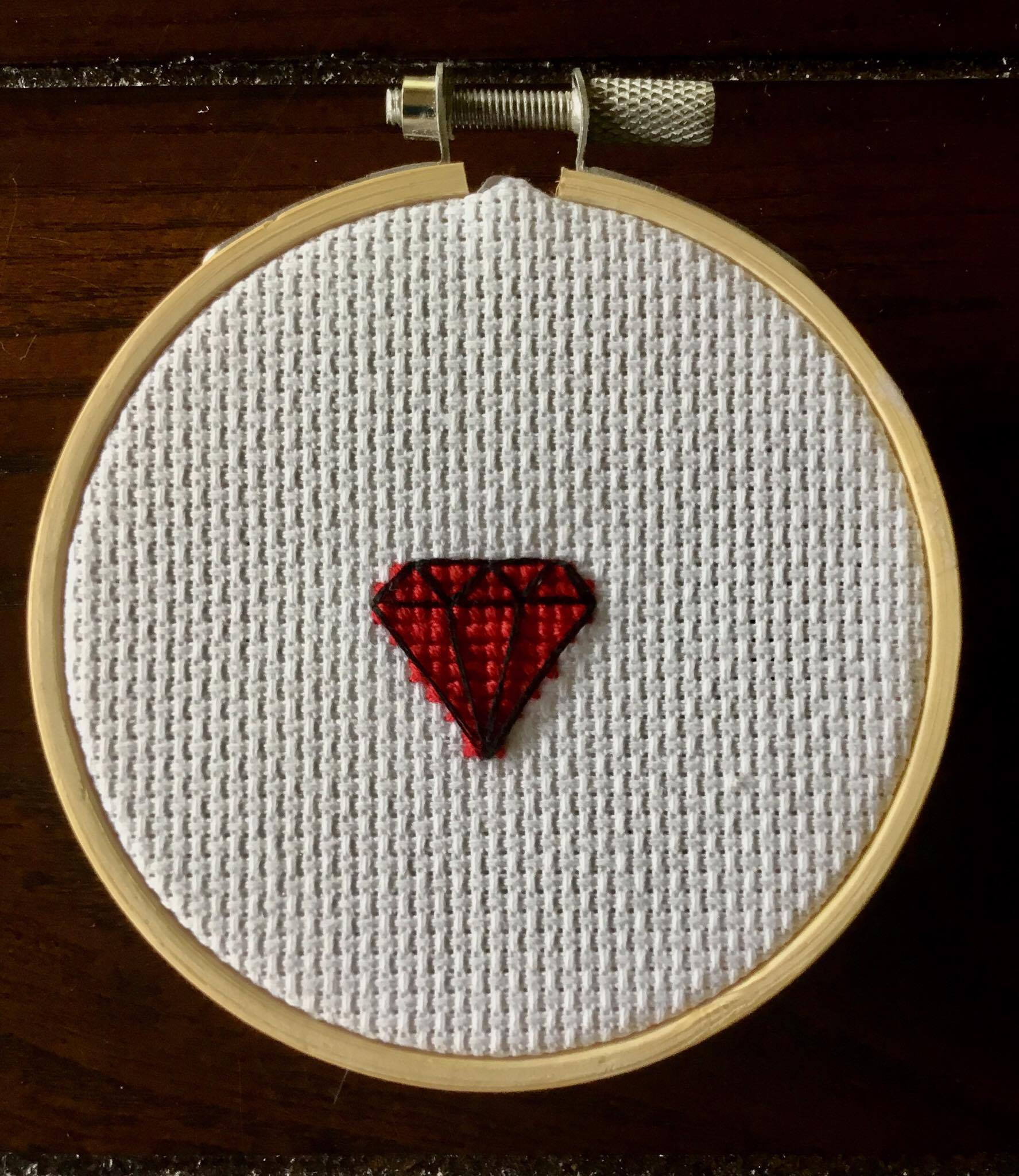 Red Ruby Cross Stitch Chart Counted Cross Stitch Pdf Pattern Etsy