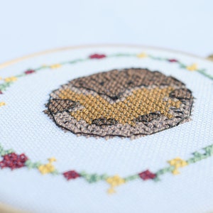 cross stitch hedgehog Autumn wreath pdf pattern image 6