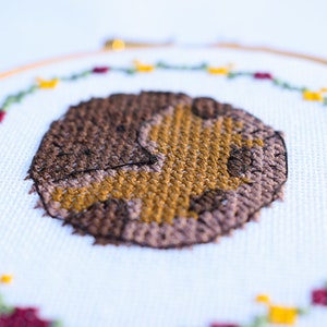 cross stitch hedgehog Autumn wreath pdf pattern image 5