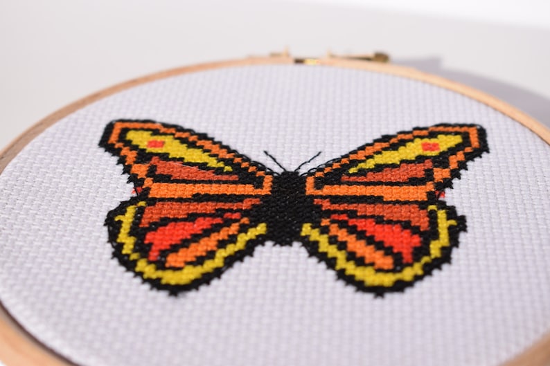 Orange butterfly Cross stitch pattern / counted cross stitch chart / cross stitch pattern PDF / Instant download. image 4