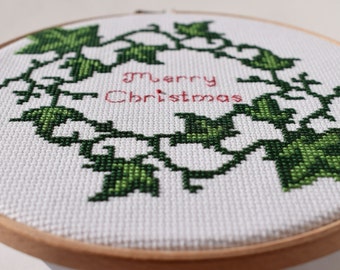 Merry Christmas / cross stitch pattern / Ivy / counted cross stitch / digital PDF pattern / instant download