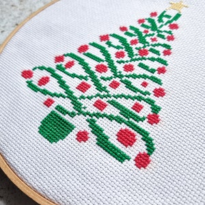 Christmas tree cross stitch modern pdf pattern image 6