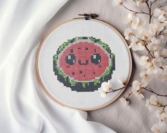 Watermelon cross stitch pdf pattern