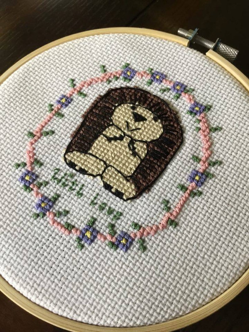 country hedgehog cross stitch pattern digital pdf pattern etsy