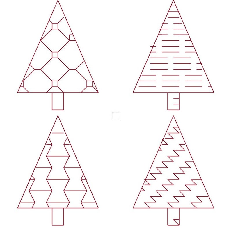 Blackwork Christmas trees / Christmas embroidery pattern / Blackwork pattern / black work pattern / PDF pattern / Instant download image 4