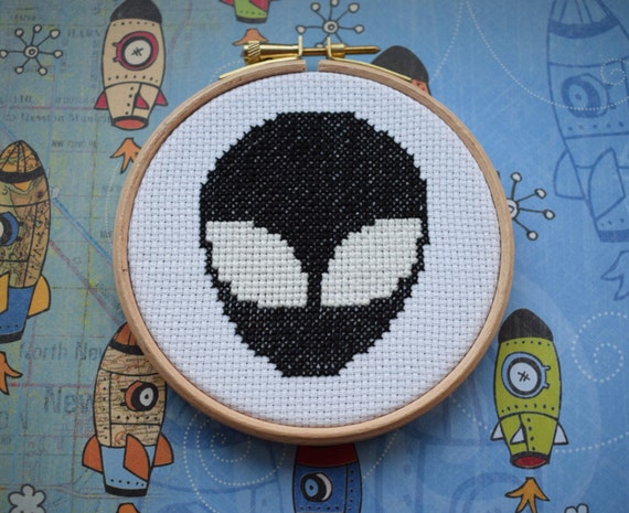 Alien cross stitch / cross stitch pattern PDF / counted cross stitch chart / instant download