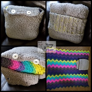 Coperta con cuscino da viaggio convertibile ***SCHEMA ALL'UNCINETTO***