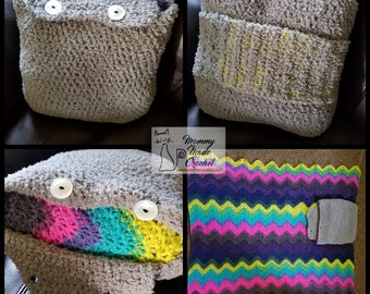 Manta de almohada de viaje convertible ***PATRÓN DE GANCHILLO***