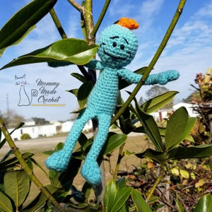 Mr Meeseeks inspired doll  *** CROCHET PATTERN***