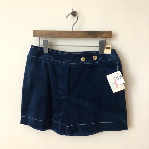1970s Junior House Blue Corduroy Shorts 