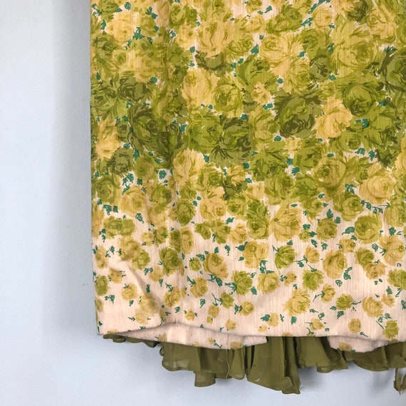 1960s Cahill green floral gown with chiffon train - image 6