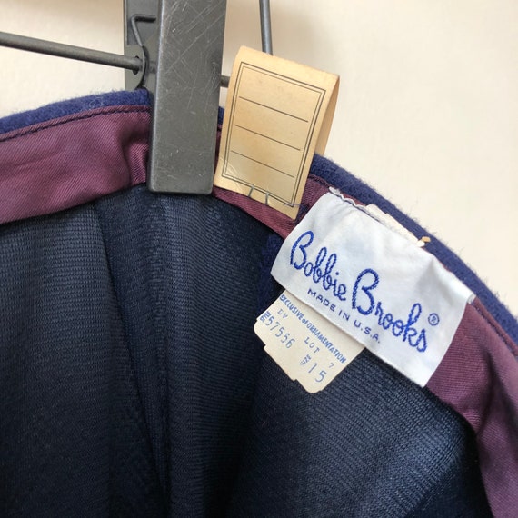 1960s Bobbie Brooks wool dark blue shorts - Gem