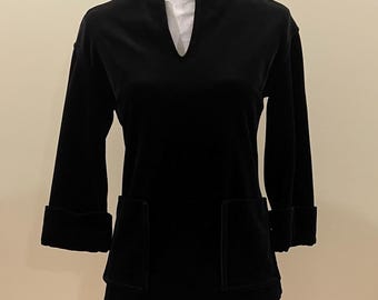 Vintage Black Velvet/Velour Tunic