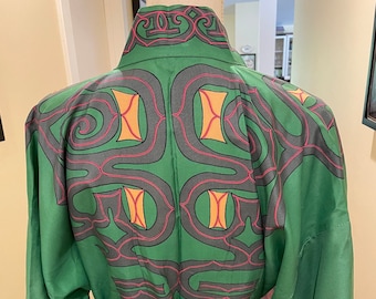 Vintage Japanese Silk Kimono & Pants (2-Piece Set)
