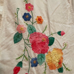 Vintage Hand-embroidered & Appliqued White Shirt - Etsy