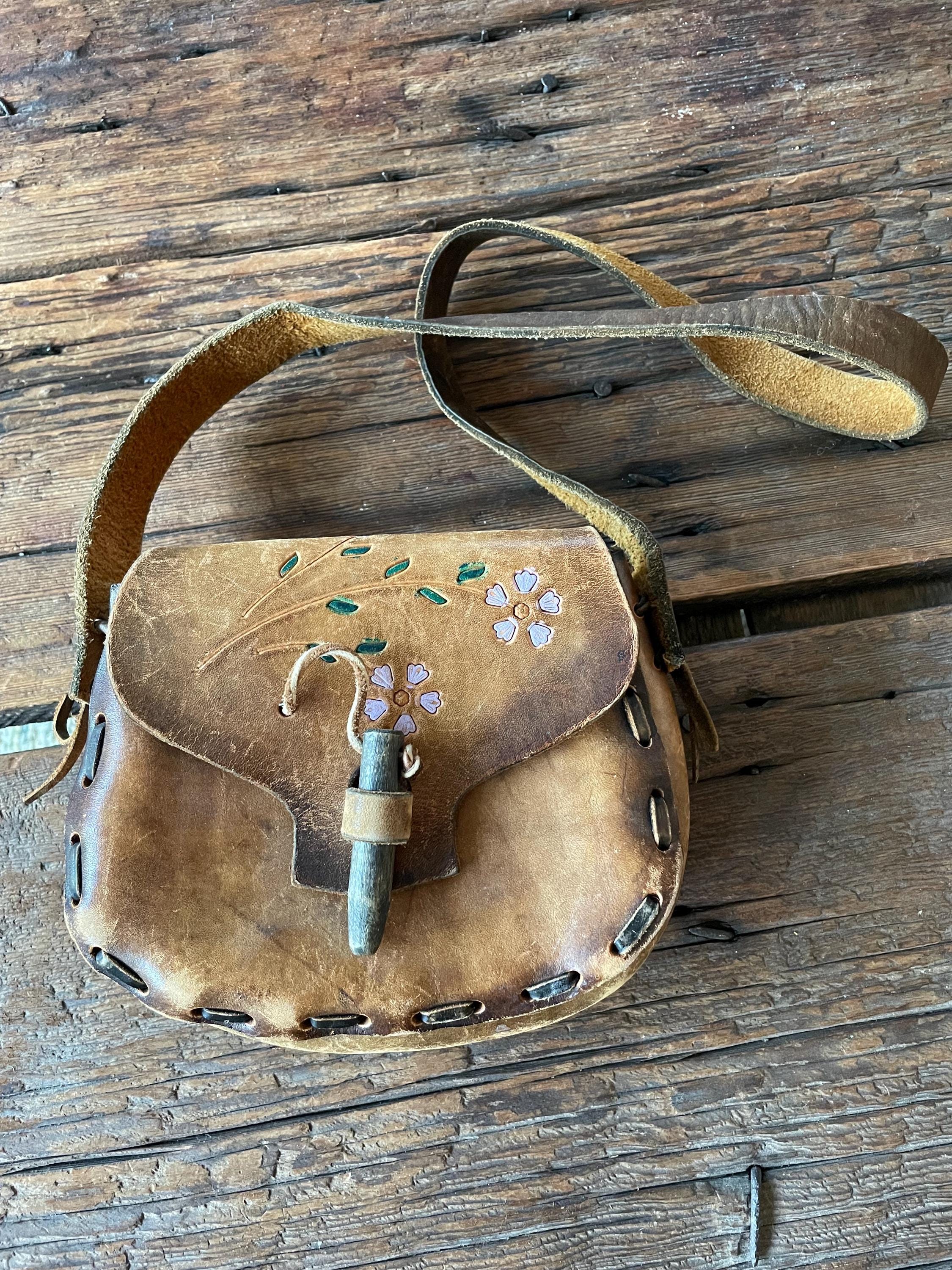 60's 70's Leather Saddle Bag Purse - Etsy