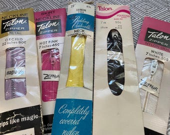 Assorted Vintage Zippers -- Lot of 12 -- Deadstock