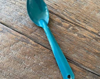 Teal Green Enameled Spoon