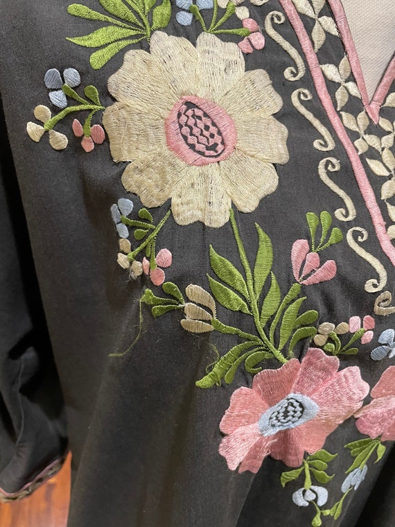 Vintage Embroidered Emerald Caftan Selected by Anna Corinna