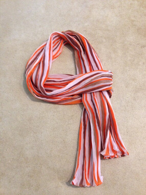 Super Long Striped Plisse Pleated Scarf