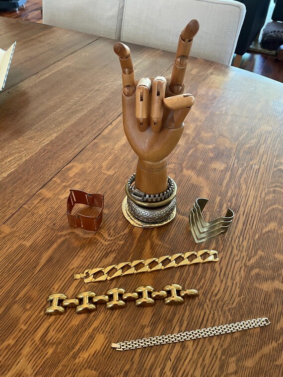 Pebble Pattern Hinged Vintage Bangle - image 6