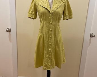 Yellow Cotton Retro Dress - Suzanne Somers
