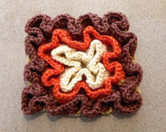 1970s Crocheted Hot Pad / Trivet