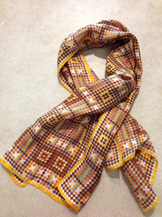 Pixelated Silk Scarf - Vintage