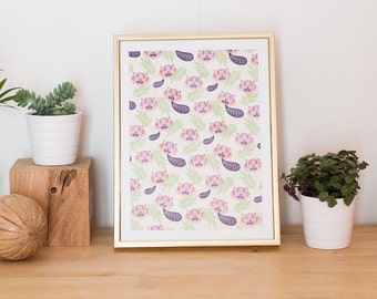 A5 illustration pattern Tigers poster