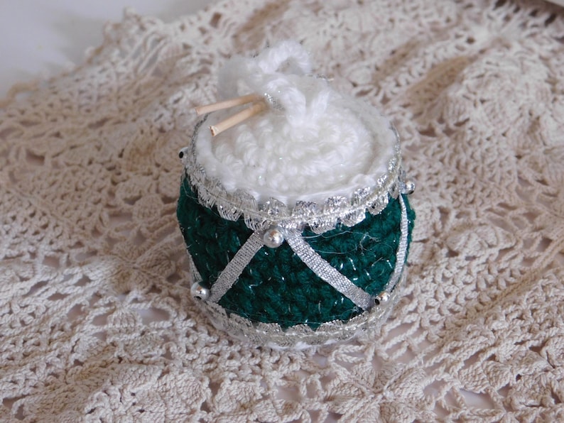 Drum Ornaments Crochet Drum Set of 3 Christmas Tree Ornament