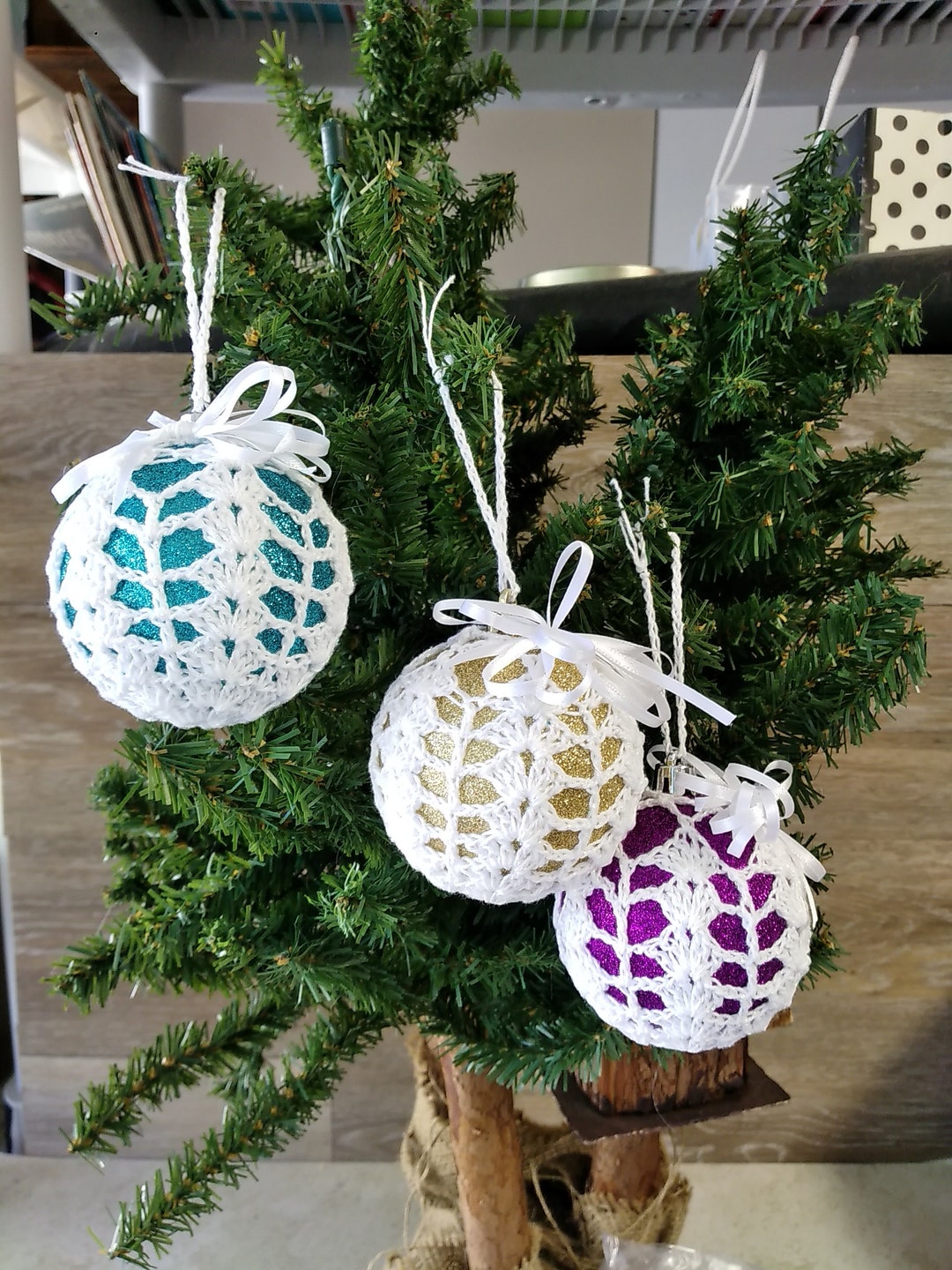 Crochet Bauble Ornament Bauble Tree Ornament Tiered Tray Etsy