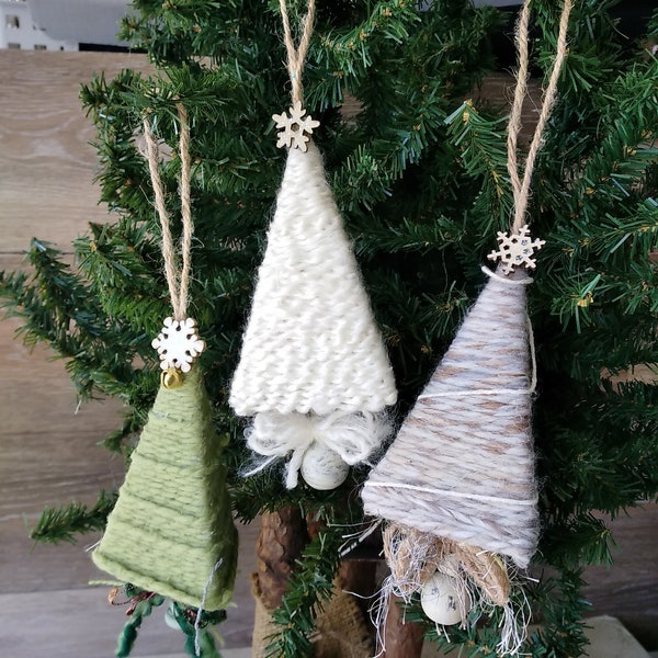 Yarn Wrapped Tree Ornament