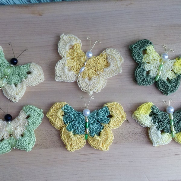 Crochet Butterfly, Butterfly Ornaments, Butterfly Pins, Butterfly Magnets