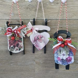 Christmas Sled Ornaments, Christmas Ornaments