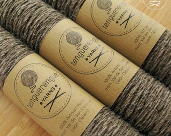 Artisan undyed wool. Natural soft brown