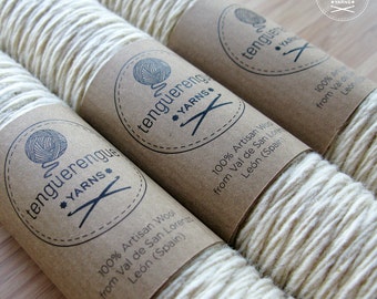 Artisan undyed wool. Natural white