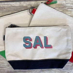 Personalized Canvas Pouch - Personalized Travel Pouch - Monogrammed Travel Pouch