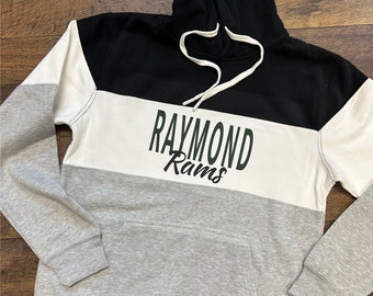 Custom School Spirit Team Color Block Hooded Sweatshirts