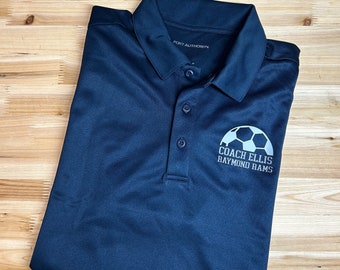 Personalized Soccer Coach Performance Polo Shirt