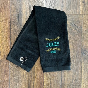 Personalized Softball Towel - Softball Gift - Softball Team Gift