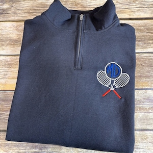 Tennis Personalized Quarter Zip Pullover Sweatshirt - Personalized Tennis Gift - Tennis Sweatshirt