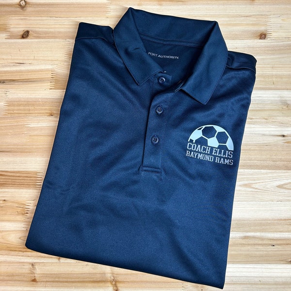 Personalized Soccer Coach Performance Polo Shirt