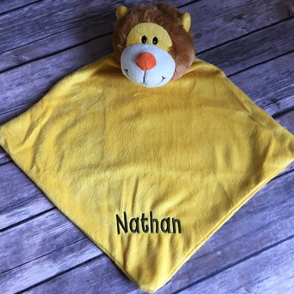 Personalized Lion Cubbie Blanket - Baby Lion Blanket - Lion Lovey