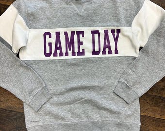 Game Day Colorblocked Crew Neck Sweatshirt