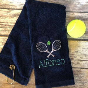 Personalized Tennis Towel - Tennis Bag Towel - Tennis Team Towel - Senior Tennis Player Gift - Tennis Coach Gift
