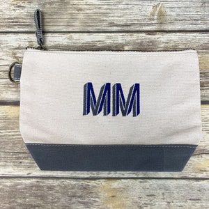 Personalized Canvas Pouch - Personalized Travel Pouch - Monogrammed Travel Pouch