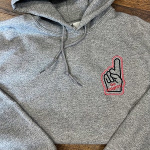 Custom Foam Finger Team Hooded Sweatshirt