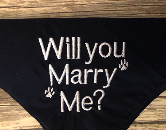 will you marry me dog bandana